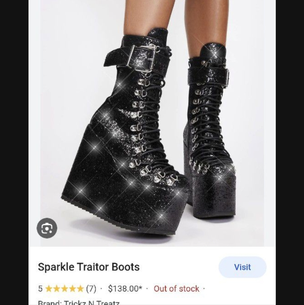 DOLLS KILL SPARKLE TRAITOR BOOTS